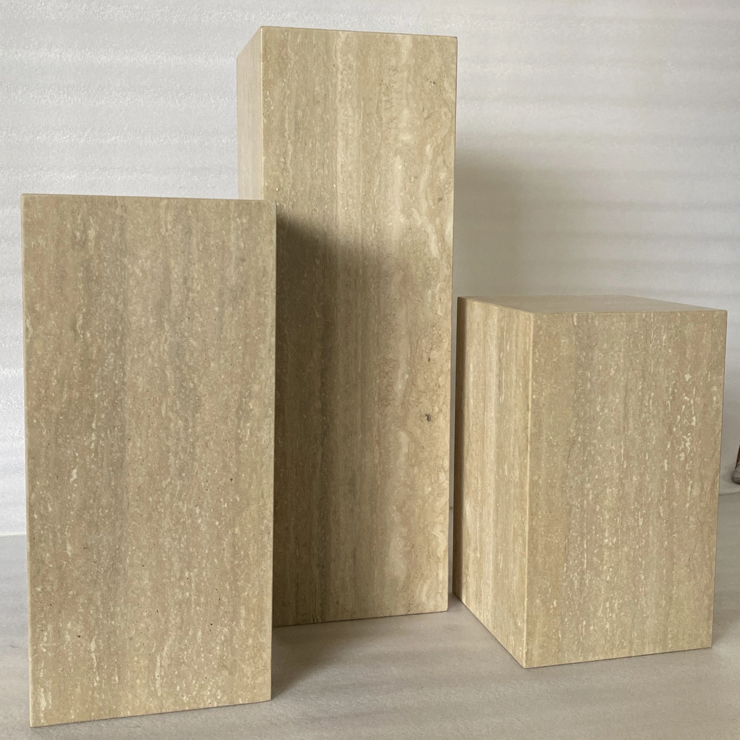 

Customize Home Decor Natural Marble Plinth Side Table Marble Stone Plinth Table Statue Base for Living Room