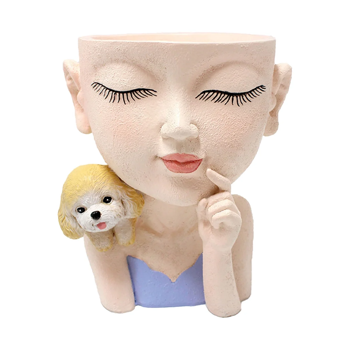 

Girls and Puppies Flowerpot Ornaments Resin Fleshy Potted Decorations Landscape Decoration