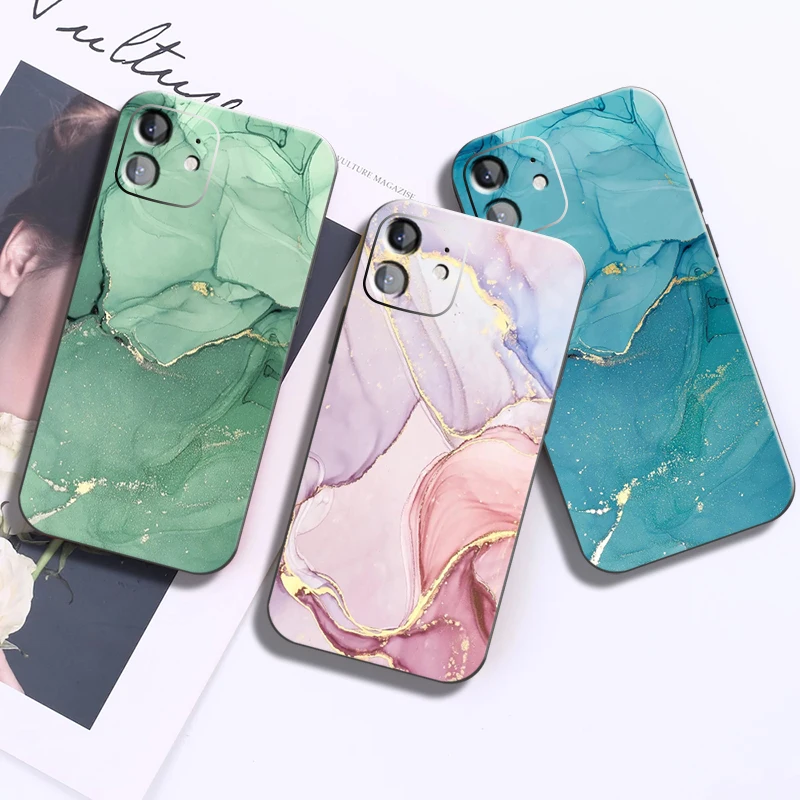 

Luxury Marble Texture Phone Case For iPhone 12 11 Pro Max 13 Mini X XR XS 7 8 6S 6 5 Plus SE 2020 Silicone Anti Fall Back Cover
