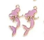 10pcs/lot 29*13mm  Alloy Enamel Charm Cute Mermaid Charm Pendant Earrings DIY  Handmade Jewelry Accessories Keychain images - 6