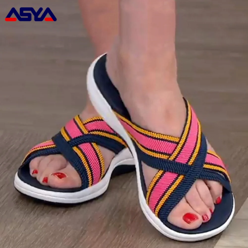 

ASYAPOY Women Sandals Summer Shoes Women Slipper Sandals Summer Flat Chaussure Femme Soft Indoor Outdoor Summer Footwear Female