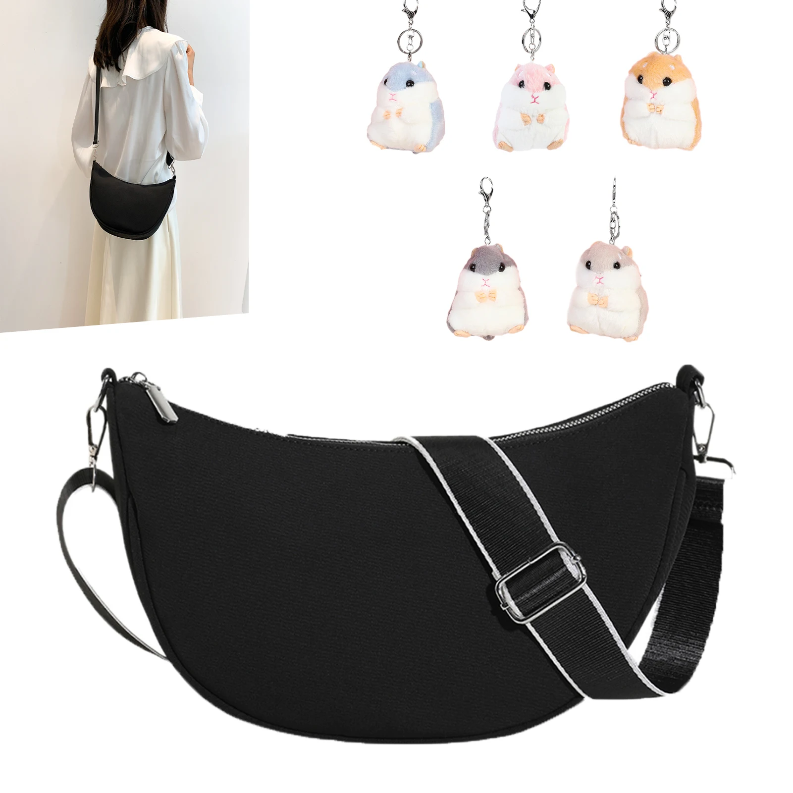 

Fashion Handbags New Women's Retro Solid Nylon Tote Bag Shoulder Underarm Bag Casual Women Hobos Handbags сумка женская Trend