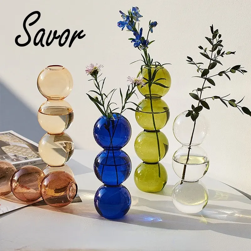 

Glass Vase Nordic Home Decor Living Room Decoration Terrarium Flower Vase Plant Pots Decorative Home Accessories Decoration Gift