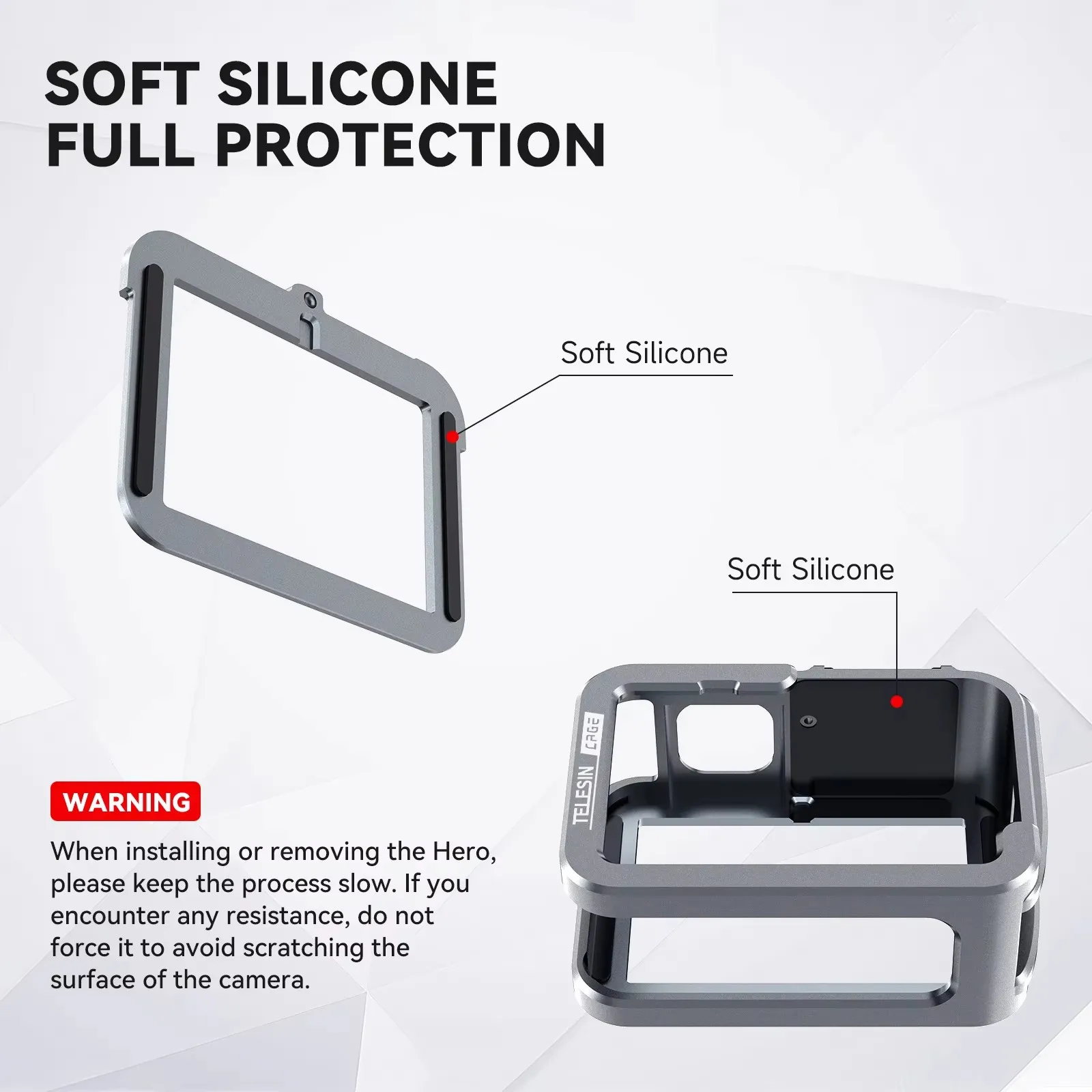 TELESIN чехол с рамкой из алюминиевого сплава для Gopro Hero 9 10 11 12 13 вертикальная клетка