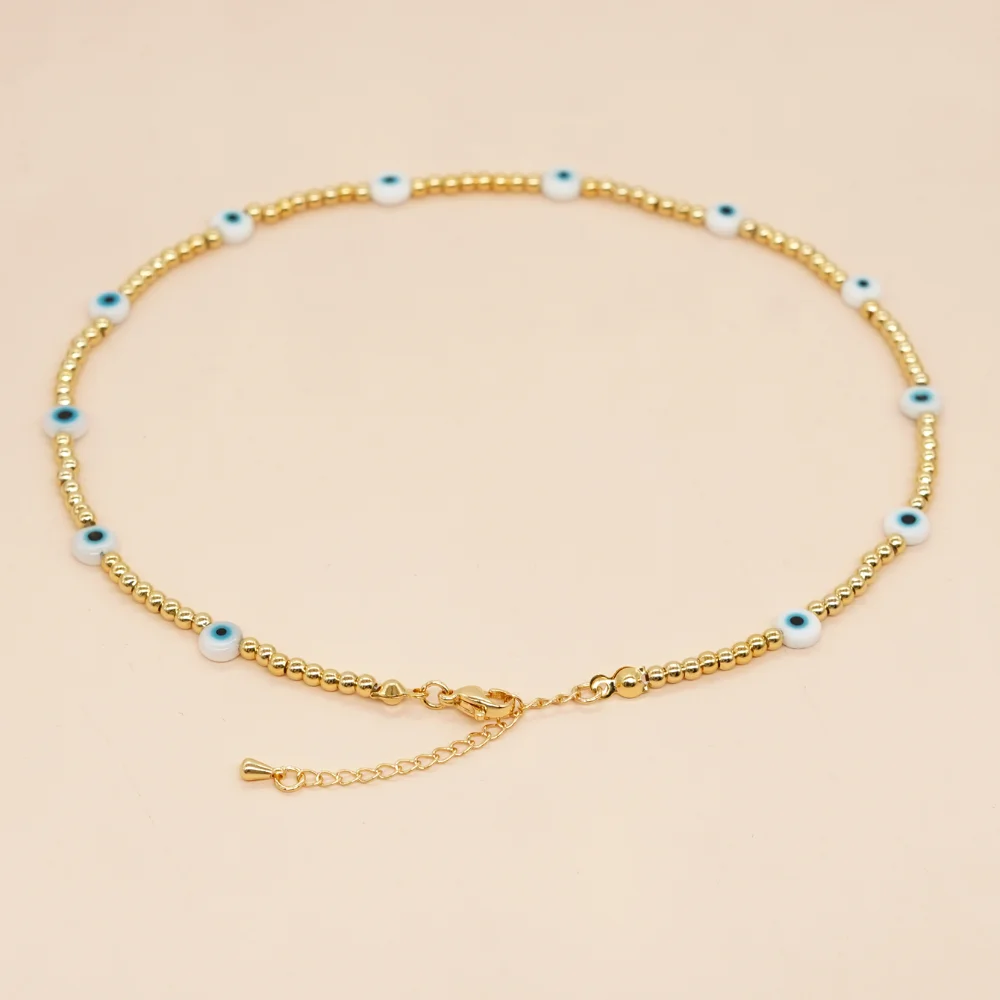 

Go2Boho Handmade Pendant Necklace Evil Eye Golden Plated Beaded Fashion Design Gift Girl Women Choker Necklaces Summer Jewelry