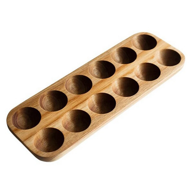 

Деревянная двухрядная коробка для хранения яиц с 12 отверстиями в японском стиле, Домашний Органайзер, подставка для яиц, кухонные аксессуар...