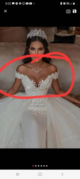 

Custom Made Link Off Shoulder Pearls Wedding Dresses