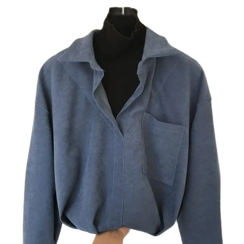 

Женские рубашки, Осенние, Новое поступление, Лоскутные, поддельные, из двух частей, водолазки, топы с длинным рукавом, Ретро стиль, универсальные, повседневные, шикарные, свободные, трендовые, хит