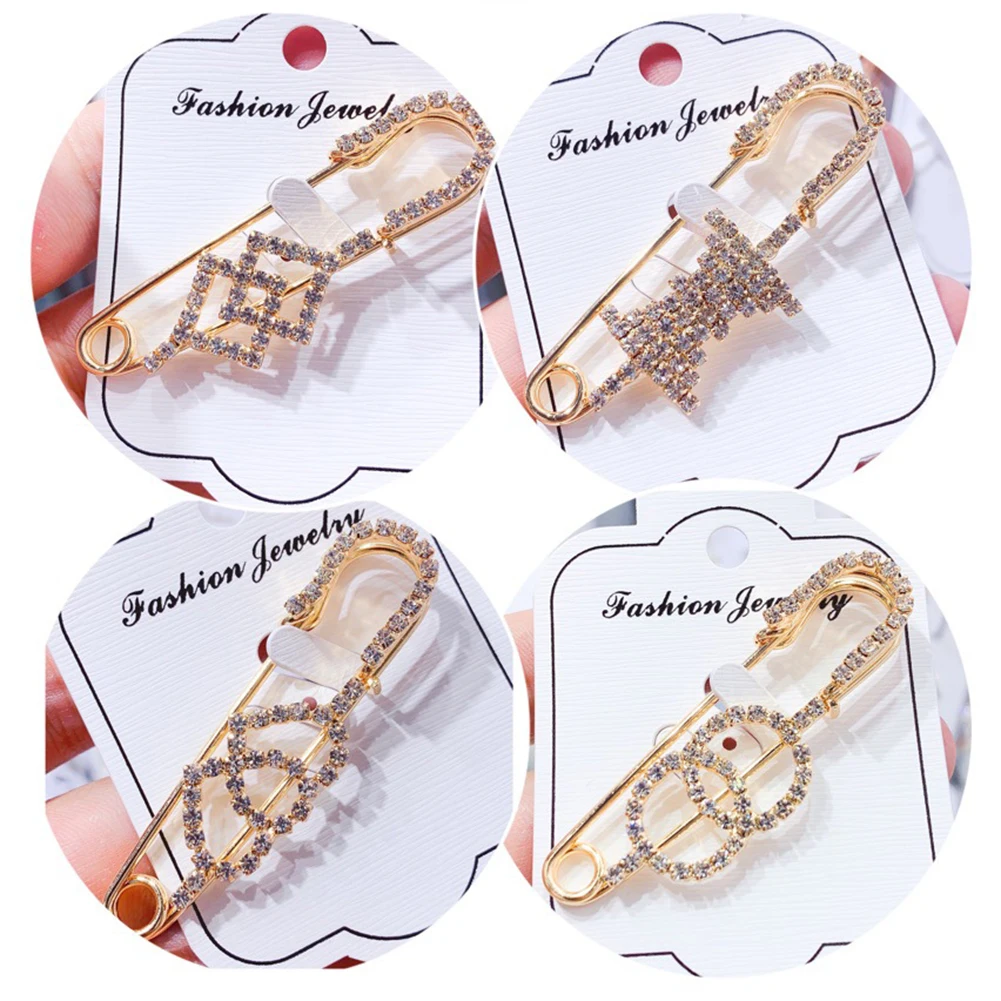 

2023 Fashion Pendant Pins Crystal Rhinestone Brooch for Women Cardigan Scarf Buckle Clips Hat Clothes Lapel Pin Accessories