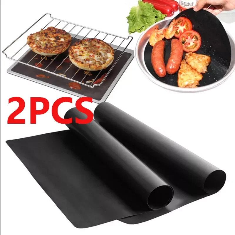 

2 pcs BBQ Grill Mat Barbecue outdoor Baking Non-stick Pad Reusable Cooking Plate 40 * 33cm For Party PTFE Grill Mat Tools New