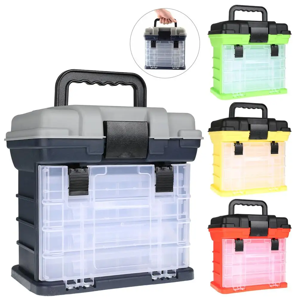 4 Layers Fishing Tackle Box Portable Handheld Large Capacity High-strength Lure Tool Box With Handle Dropship