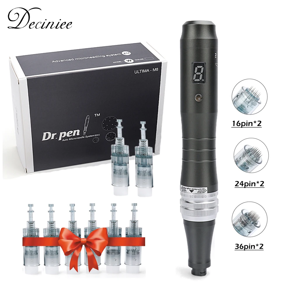 

Dr.pen Ultima M8 Electric Micro Needle Pen w/ 8 Cartridges Wireless Skin Care Kit Dermapen Anti Aging Wrinkle Removal Beauty Pen