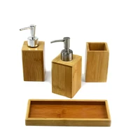 bamboo bathroom accessories set wood bathroom set complete with soap dispenser toothbrush holder