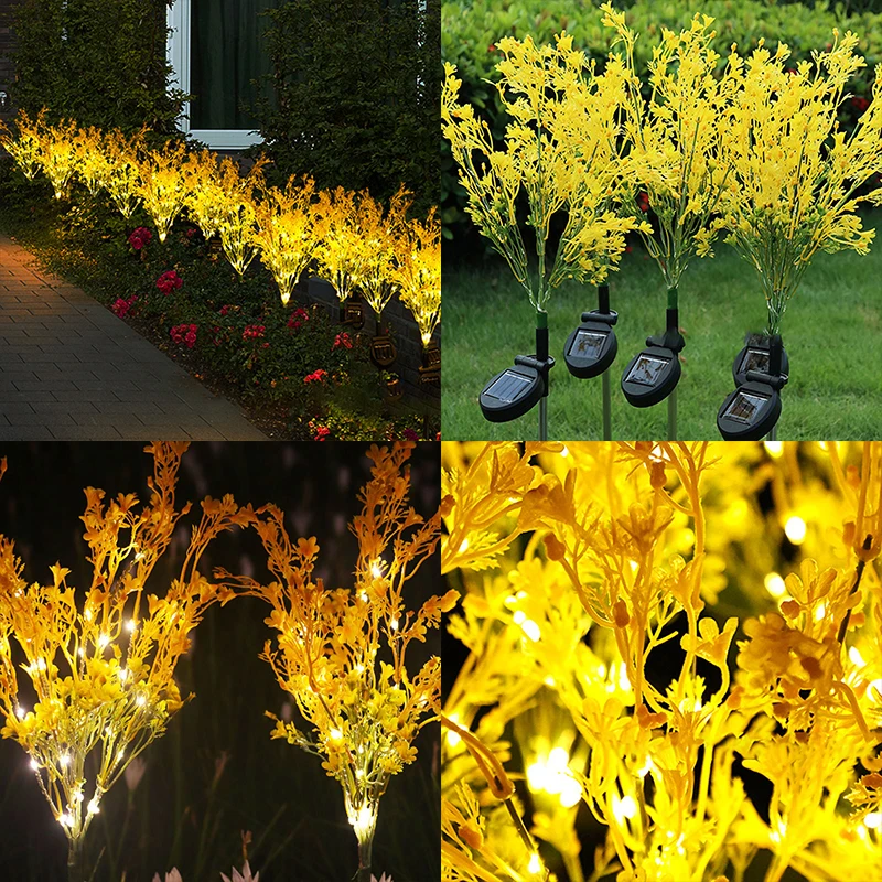 

1pcs Solar Garden Lamp Rape Flower Outdoor Waterproof Lamp Villa Garden Decoration To Prevent Pests Park Lawn Plug 1 Piece