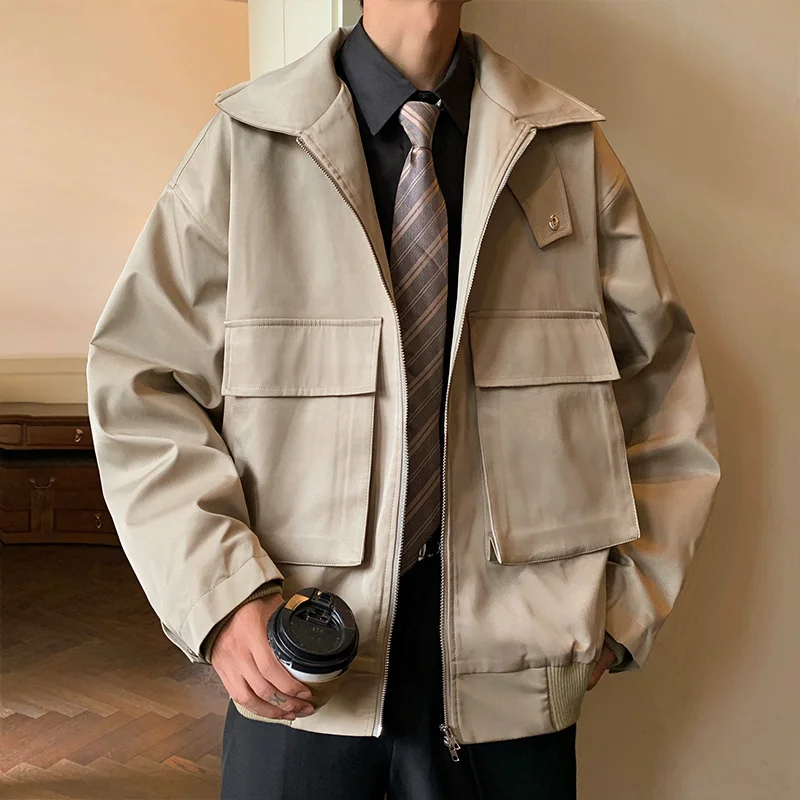 Winter Jacket Men Warm Fashion Thickened Shoulder Pad Jacket Men Streetwear Korean Loose Thick Short Coat Mens Parker Clothes