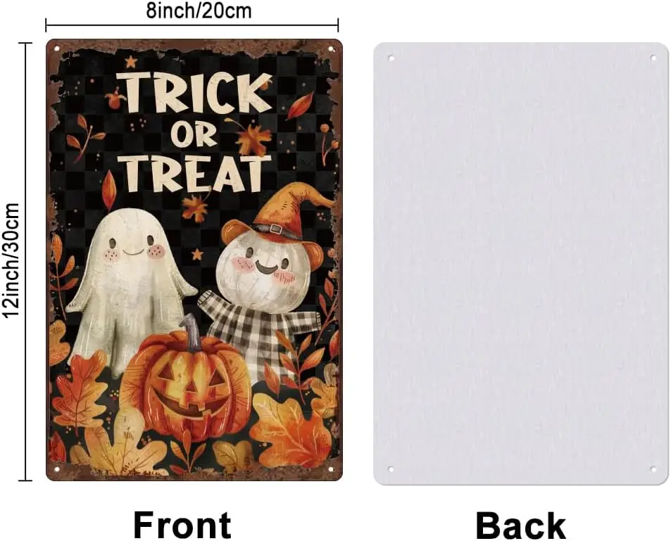 SUPNT Vntge Metl Tn Sgn Trck или Tret Hlloween Передняя дверь Добро пожаловать Decorton Frmhouse Decor Retro
