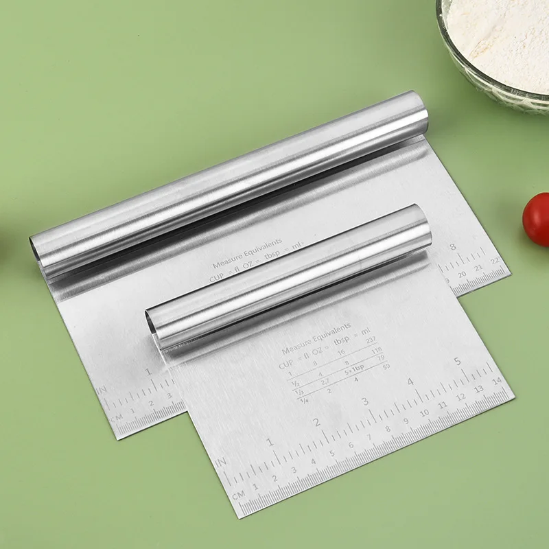 

Stainless Steel Pasty Cutters Noodle Knife Cake Scraper with Scale Baking Cake Cooking Dough Scraper Baking Accessories