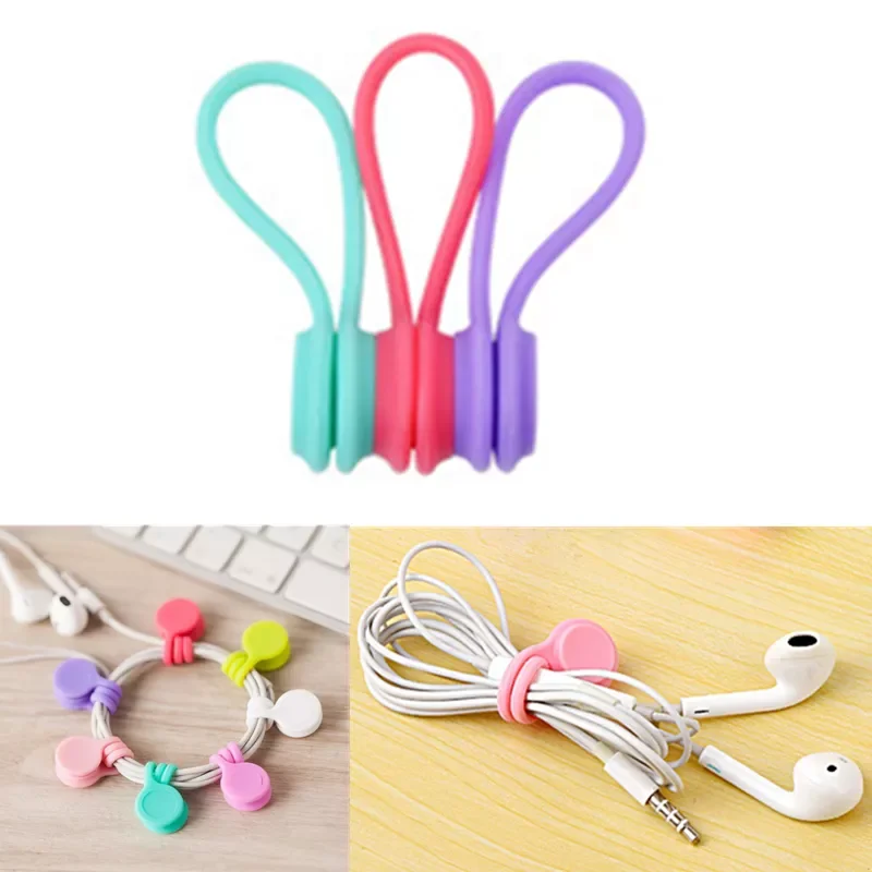 

3 Pcs/lot Multipurpose Desktop Phone Cable Winder Earphone Clip Charger Organizer Management Wire Cord fixer Silicone Holder