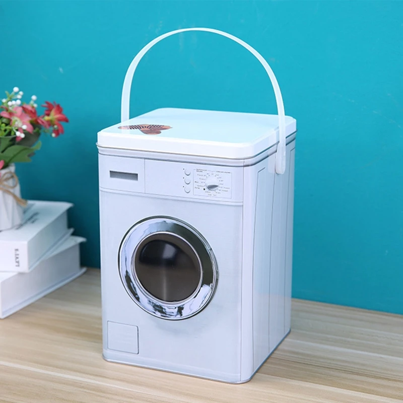 Washing Powder Storage Tin with Handle for Creative Laundry Powder Bin Laundry Detergent Powder Storage for Holding Tabl