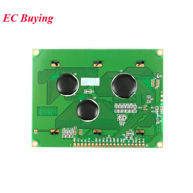 12864 LCD Display Module 5V LCD LED Display Board Yellow Green Blue Screen with Backlight ST7920 Parallel Port 128*64 128X64 images - 6