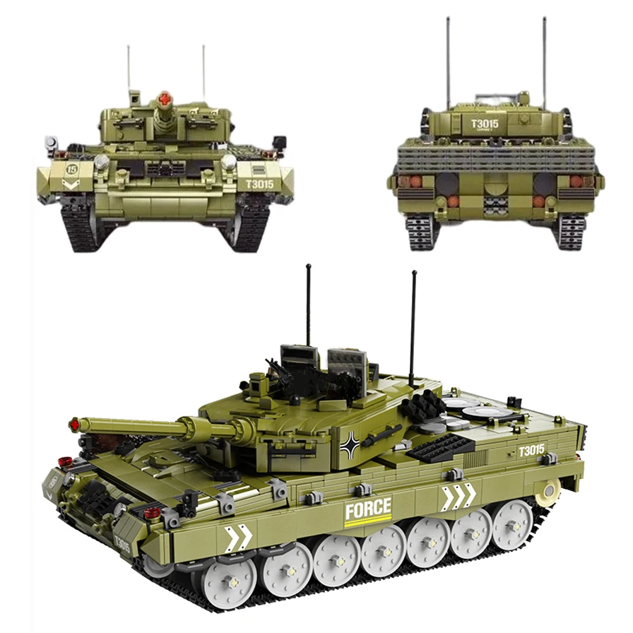 

2029 шт., Детский конструктор леопардовой расцветки, в стиле милитари