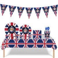 118pcs british flag tableware kit 118pcs british flag tableware set british flag party supplies set 2022 union jack theme party