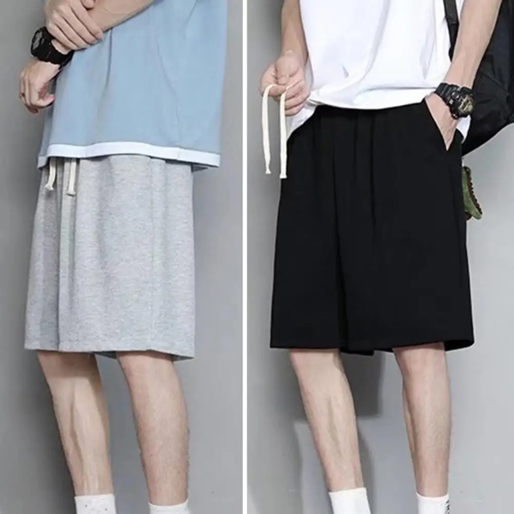 

Men Harajuku Shorts Streetwear Fashion Solid Color Jogger Shorts Mens Summer Loose Elastic Waist Hip Hop Skateboard Shorts New