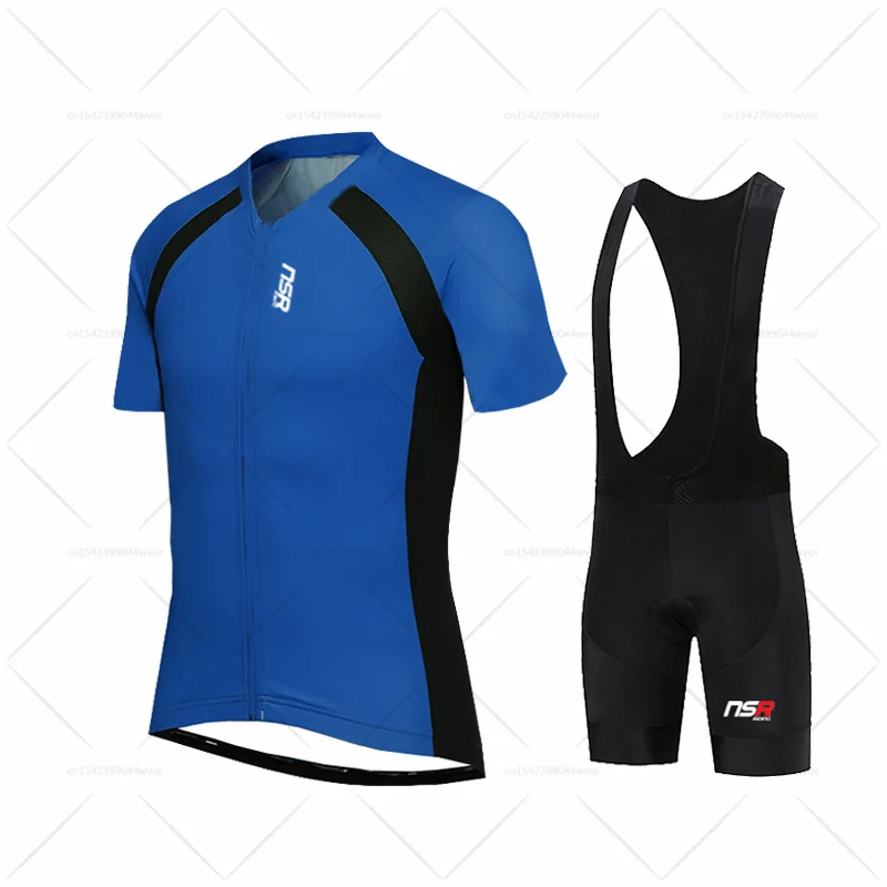 

2022 NSR Summer Cycling Jersey Set MTB Maillot Ropa Ciclismo Breathable Quick-dry Bike uniform Men Cycling T-shirt Bib Pants set