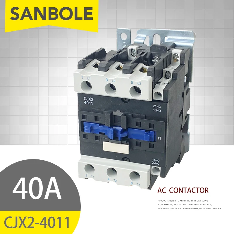Фото Контактор Φ 40A 3P NO + NC, контактор переменного тока CJX2-4011 series 220V 380V 110V 127V 48V 36V 24V №1