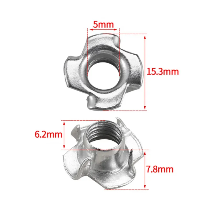 Гайки из нержавеющей стали M3 M4 M5 M6 M8 M10 с четырьмя когтями