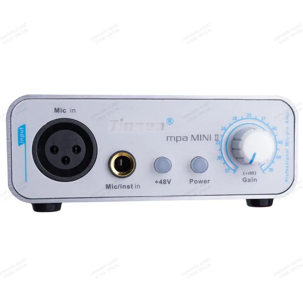 Tinsea MINI II 70dB Gain Adjustable Microphone Preamp Dynamic Microphone Instrument Effect Amplifier Audio Interface Microphone enlarge