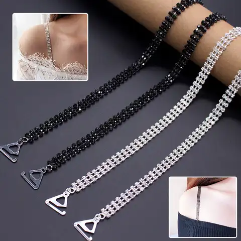 Fashion Crystal Shoulder Straps Sexy Rhinestone Bra Straps For Women Invisible Rhinestones Bras Strap Lingerie Accessories 2023
