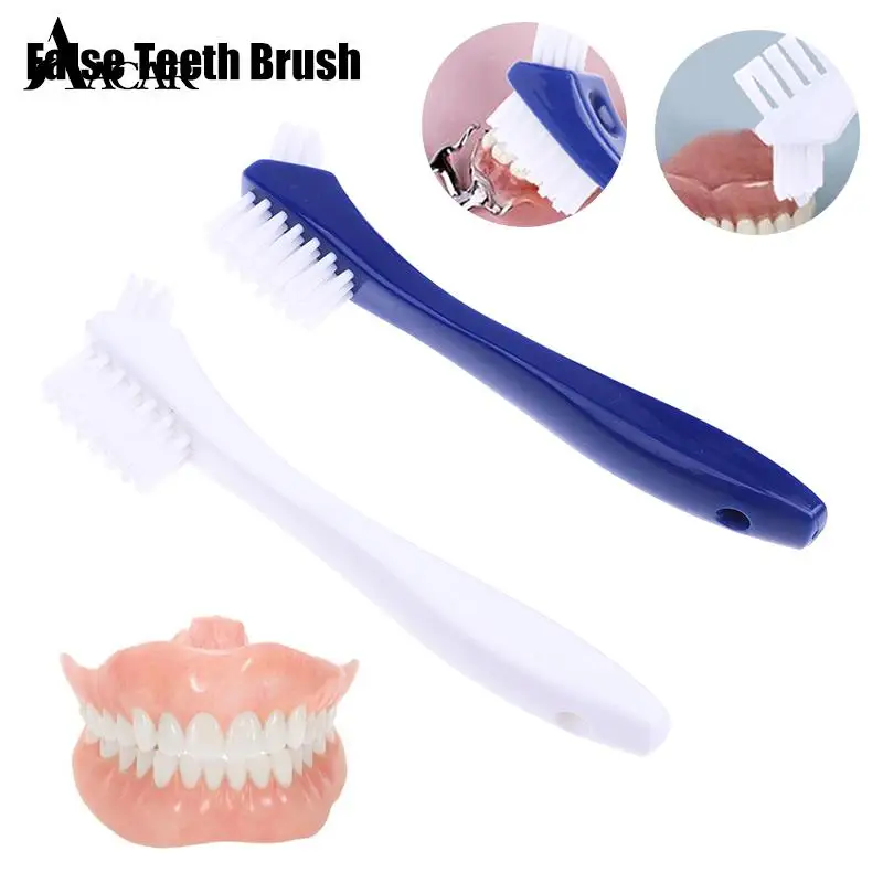

1PCS Denture Toothbrush Hard/Soft Double Bristle For False Teeth Brush Superb Total Cleaning Oral Care Tool