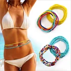 Богемная Бижутерия 2 шт.компл., бусы на талию, украшения для живота, красочные эластичные Украшения для тела, Африканский летний браслет, ожерелье для женщин, подарки