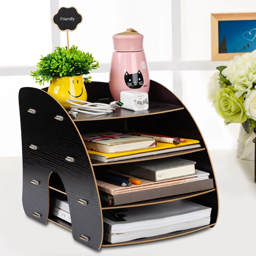 ArC-образный многослойный журнал A4 Подставка для книг и файлов Органайзер Офис