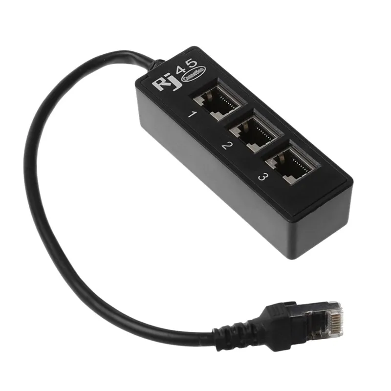 

Разветвитель сетевого кабеля RJ45 с 1 на 3 разъемами Ethernet и LAN