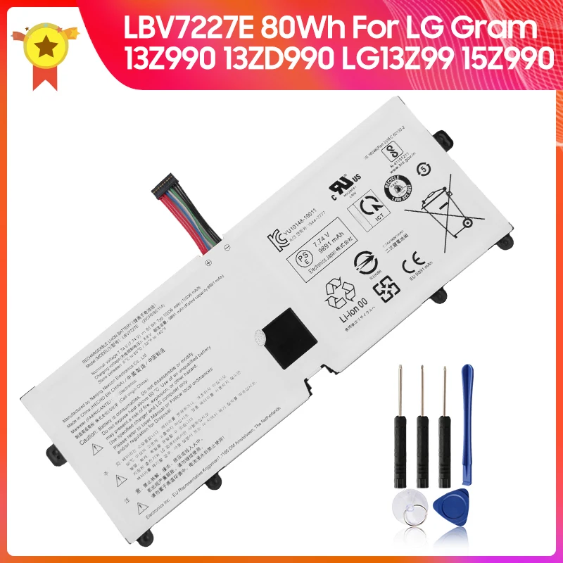 Сменная батарея LBV7227E для LG Gram 13Z990, 13ZD990, LG13Z99, 15Z990, 15ZB990, 15ZD990, LG15Z99, 17Z990, 17ZB990, 17ZD990, LG17Z99