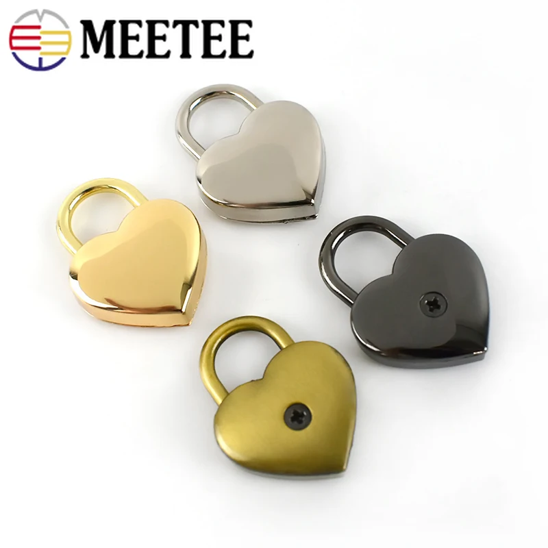 MEETEE 2/4шт. Замок-защелка без ключа в виде сердца с пружиной 25X34 мм для декорирования замков шкафов, ювелирных изделий и мебели в стиле DIY.