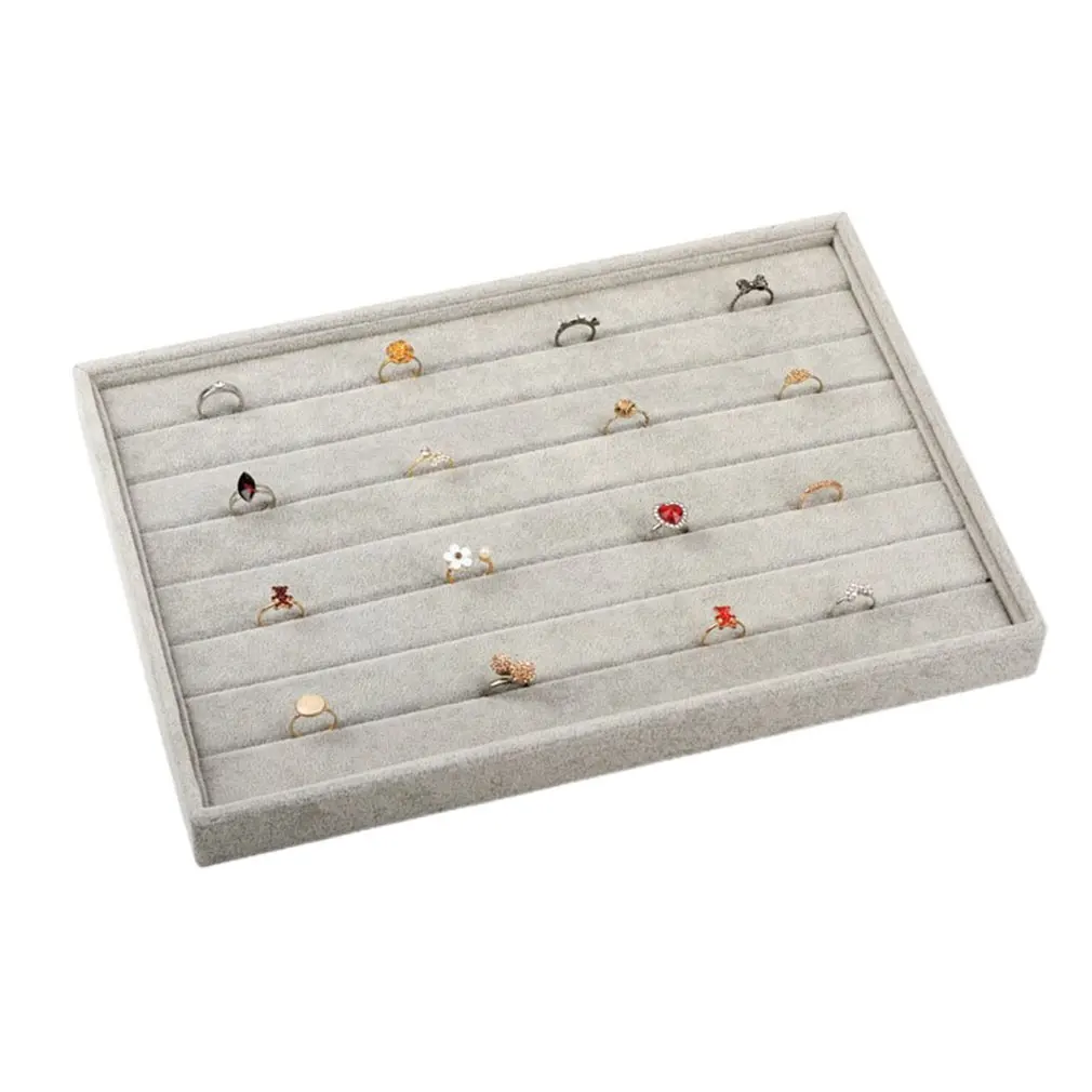 

Бархатный поднос для хранения ювелирных украшений, поднос для серег, ожерелий, браслетов, колец, держатель для ювелирных украшений