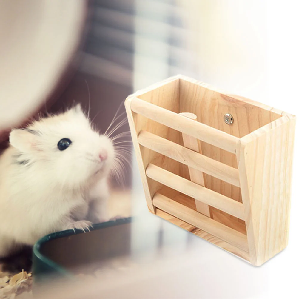 

Small Animals Cage Rabbit Hay Feeder Rack Natural Wooden Hay Manger Hamster Gerbil Rat Lookout Platform Play Exercise