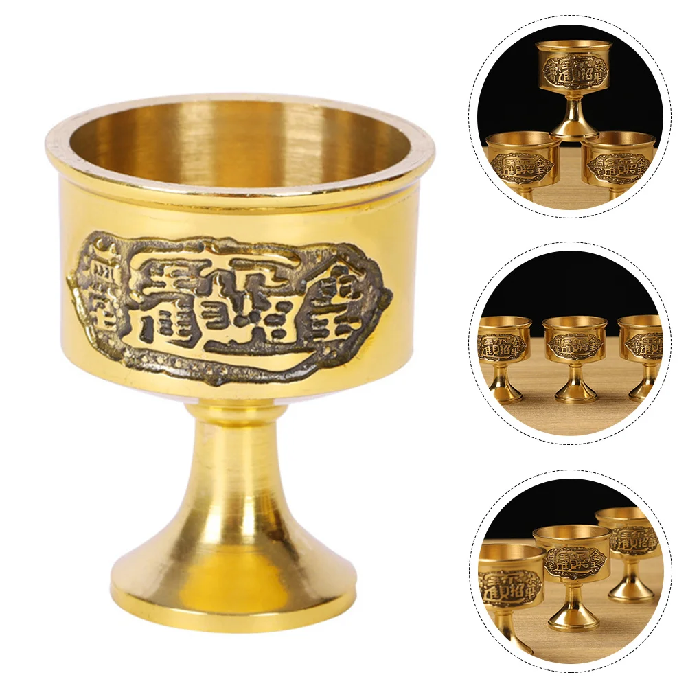 

Cup Copper Goblet Offering Brass Bowl Tibetan Metal Water Bowls Cups Decorative Holder Lamp Vintage Adornment Chalice Altar