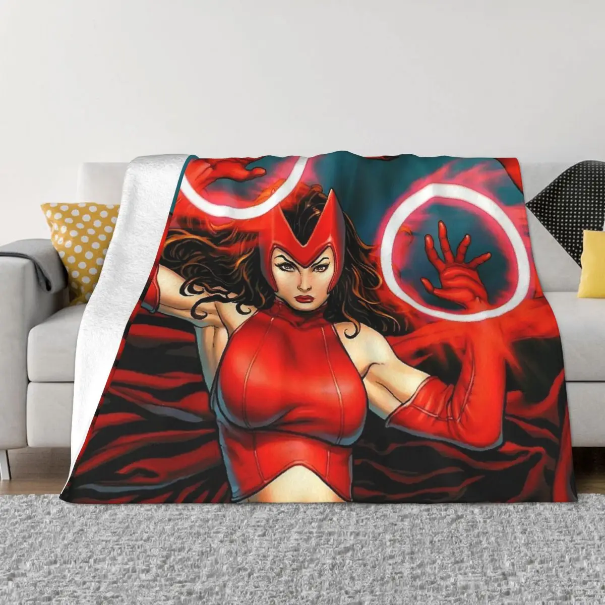 

Cool Scarlet Witch Blankets Flannel Winter Super Hero Manga Breathable Warm Throw Blanket for Home Car Bedspreads