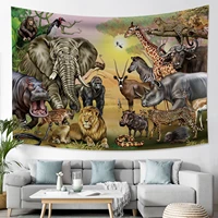 tropical safari animals tapestry bohemia wall hanging aesthetic baby living room study decoration tapestry yoga sheet blankets