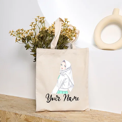 Женская холщовая сумка-тоут с принтом в ассортименте