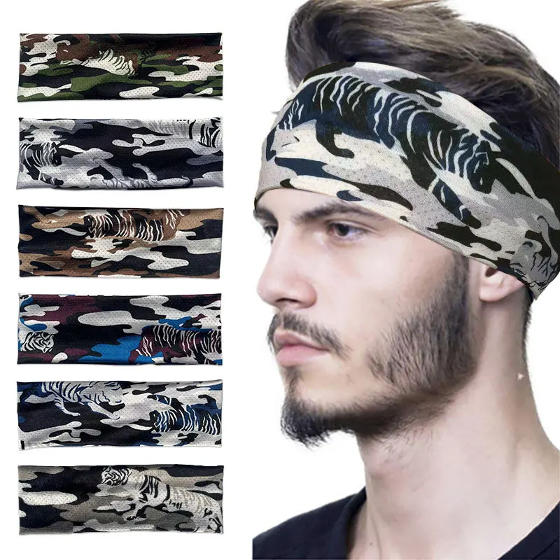 Camouflaged Ice Headbands for Man New Cool Elastic Hairband Sports Running Headband Headwear Male Hair Band Hair Accessories