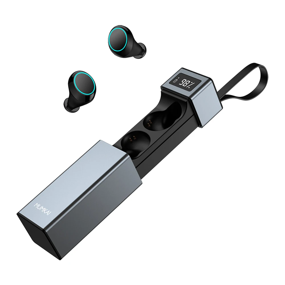 

TWS 202 2New wireless earphone Bluetooth waterproof IP68 swimming true wireless earbuds with Charger Box Built-in bluetooth