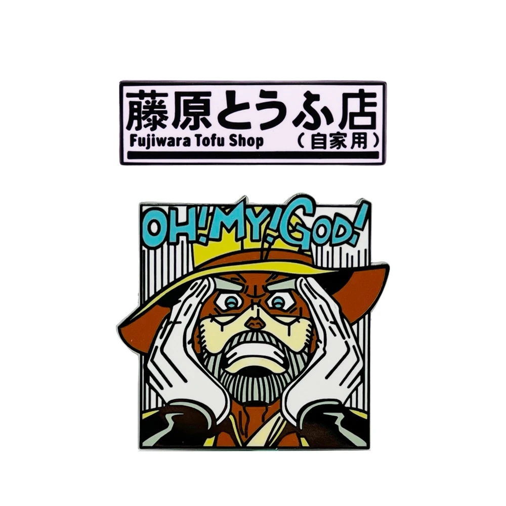 

JoJo's Bizarre Adventure Enamel Pin Brooch for Clothes Initial D Badges on Backpack Anime Cosplay Accessories Toys Gift for Fans