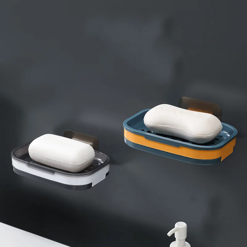 

1PCS Soft Silicone Non-slip Soap Holder Soap Box Bathroom Soap Dishes Drain Rack Multifunctional
