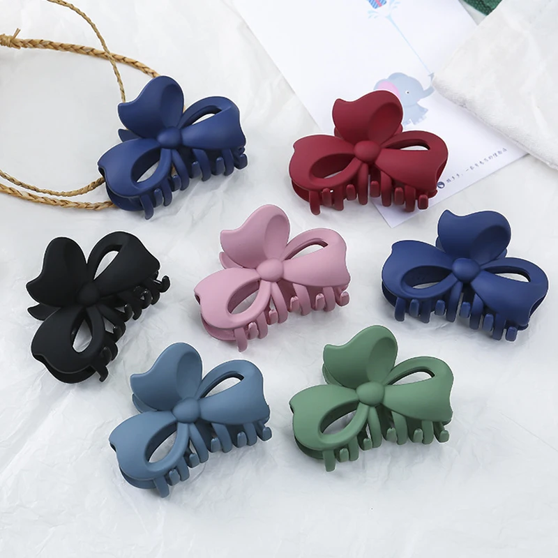 

Korean Bow-knot Hair Claws Crab Elegant Frosted Acrylic Hair Clips Hairpins Barrette Headwear for Women Girls Hair Accessories