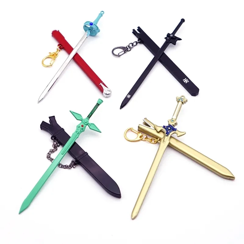 SAO Sword Art Online Keychain Metal Tung People Asuna Kirito Key Ring Holder For Men Chaveiro Gift Anime llaveros Jewelry